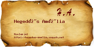 Hegedűs Amália névjegykártya