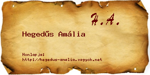 Hegedűs Amália névjegykártya